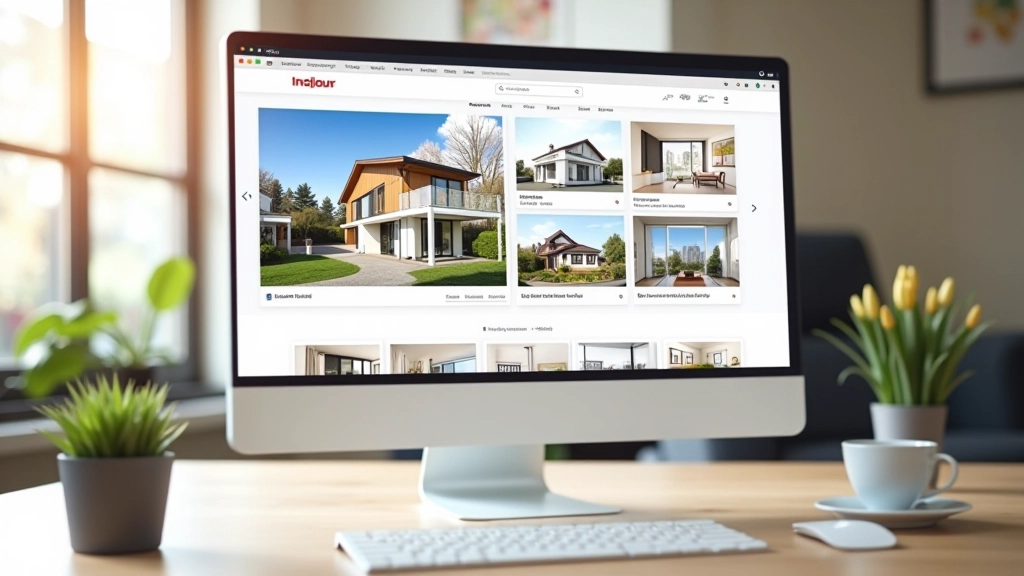 Fotogalerij van woningen met grote afbeeldingen, miniatuurtjes onderaan en mogelijkheid om door meerdere foto's te bladeren