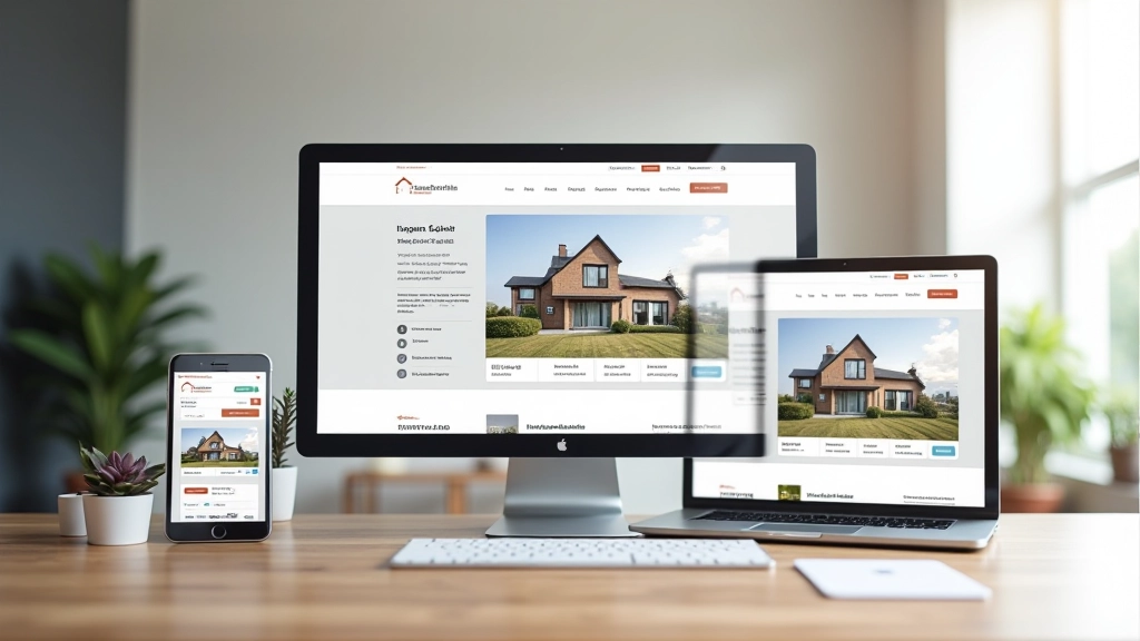 Responsive design van een makelaarsite die goed werkt op smartphone, tablet en desktop scherm